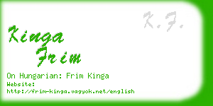 kinga frim business card
